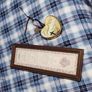 2 piece God church Christian faith home decor set framed art ornament wall art